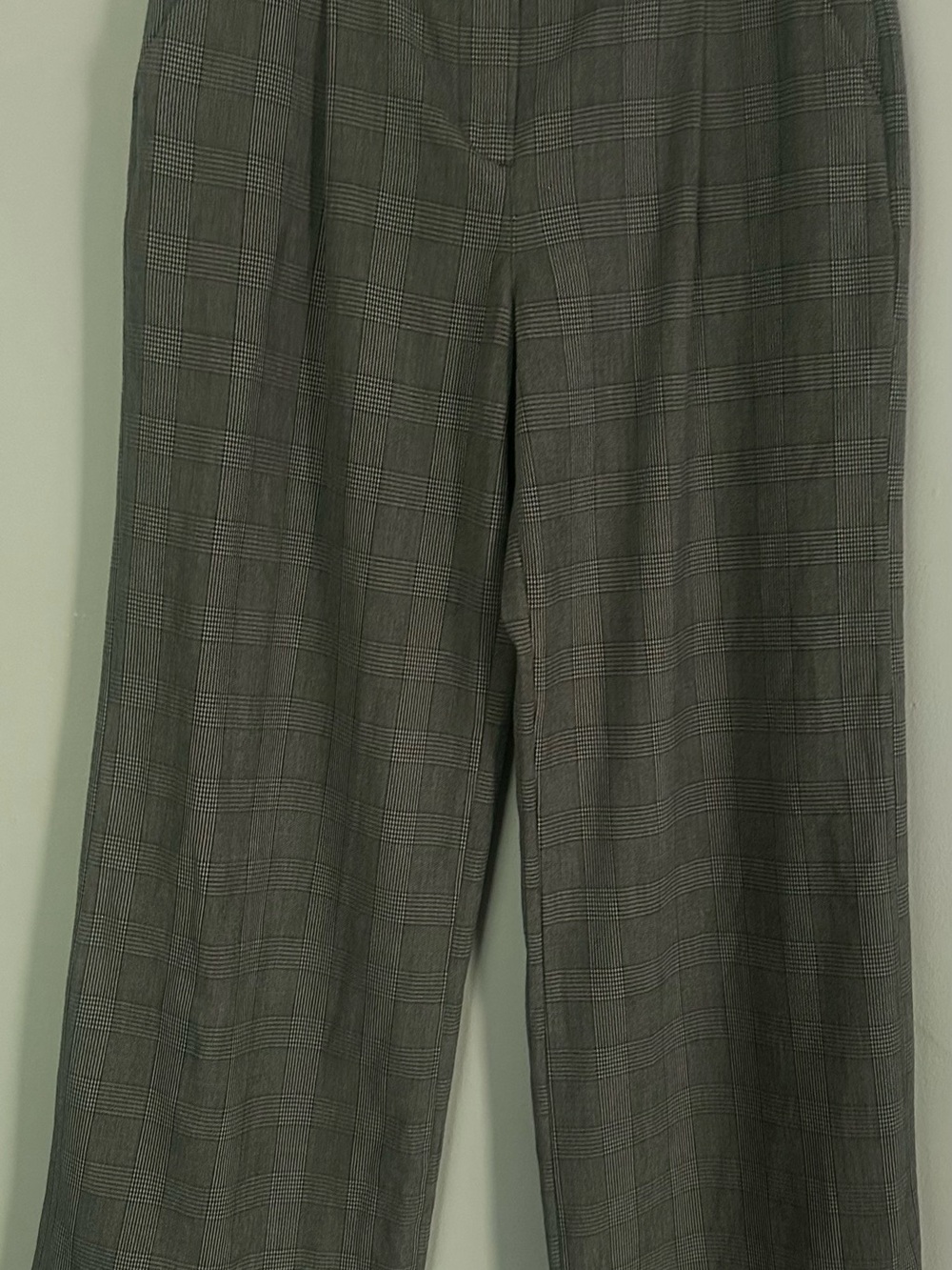 American Eagle Plaid High-Waisted Wide Leg Trousers